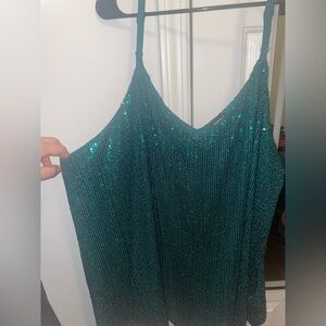 Torrid Teal Sequin Sleeveless Top